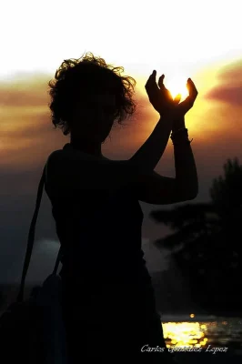 Contra luz en el Templo de Debod, Madrid