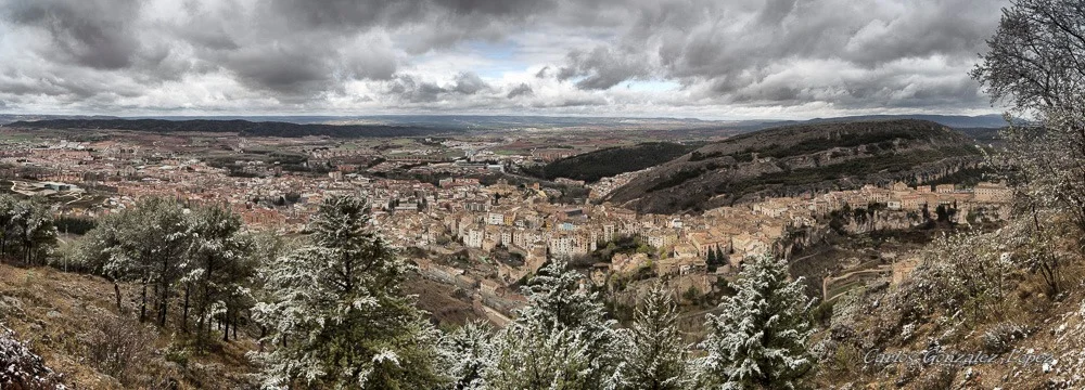 Vista nevada desde el Cristo, Cuenca