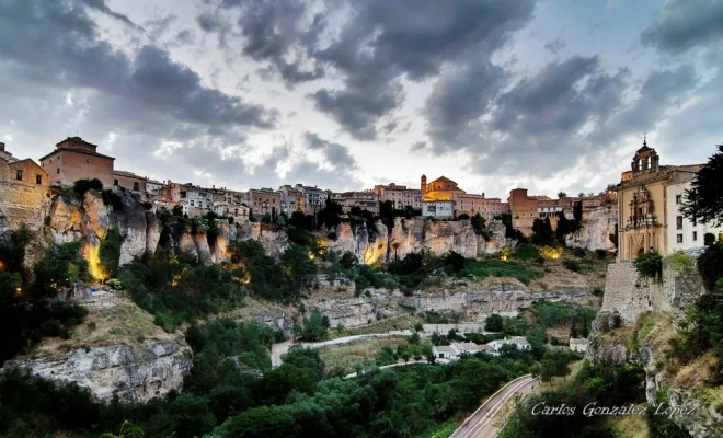Vista de las hoces nocturna, Cuenca