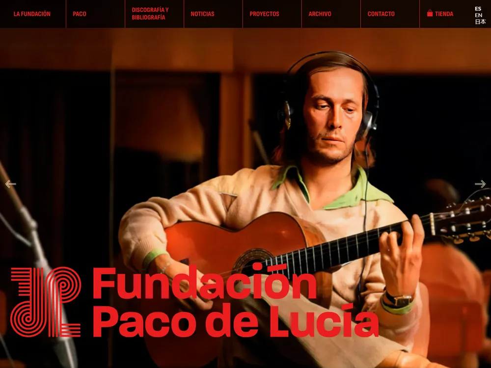 Portada de la web de Fundación Paco de Lucía